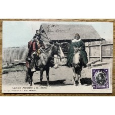 CHILE CACIQUE ARAUCANO ABORIGENES ANTIGUA TARJETA POSTAL